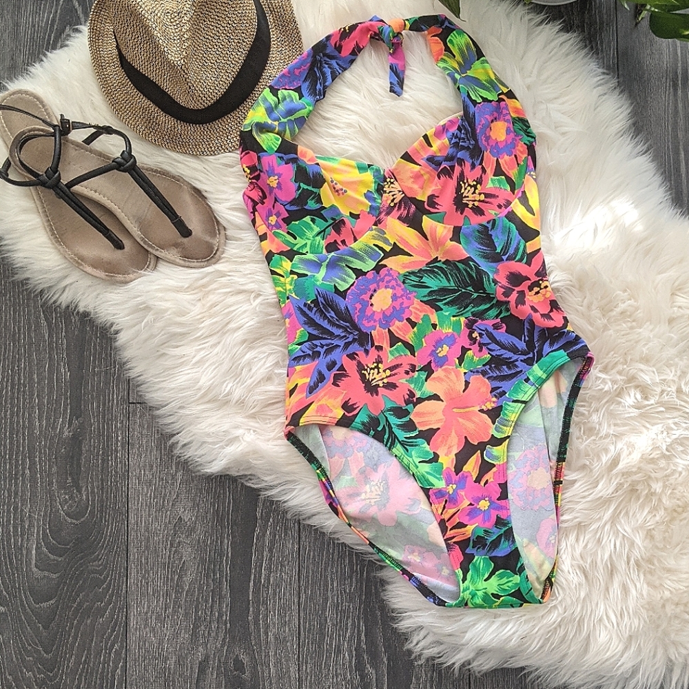 MAILLOT - Vintage 90s Floral One-piece Swimsuit
